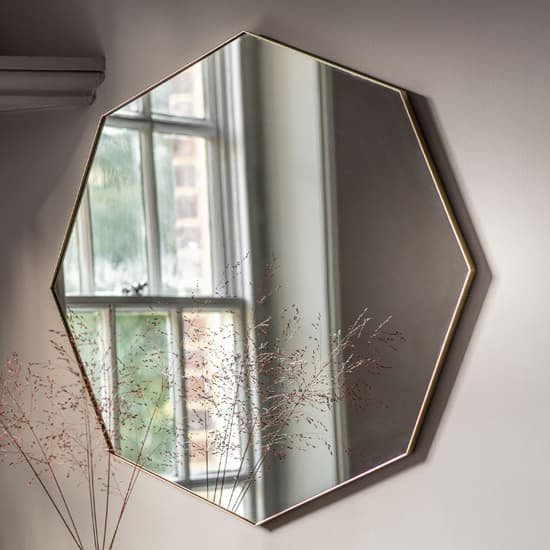 Benton Octagon Wall Mirror With Champagne Metal Frame_1
