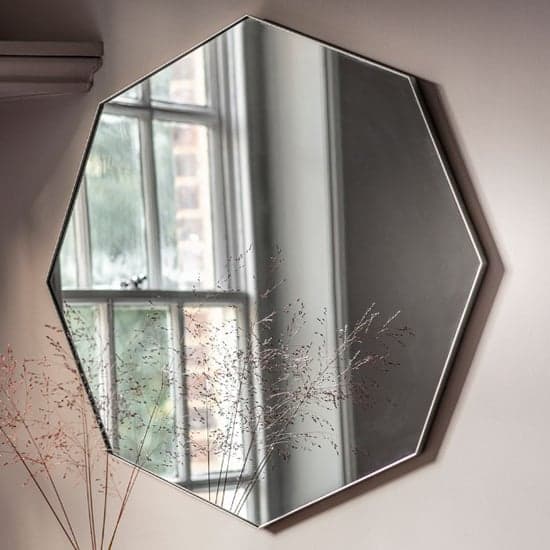 Benton Octagon Wall Mirror With Silver Metal Frame_1