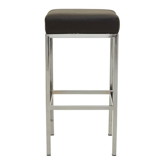 Baino Black Leather Bar Stools With Chrome Legs In A Pair_3