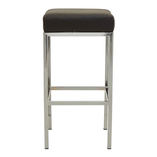 Baino Black Leather Bar Stools With Chrome Legs In A Pair Furniture in Fashion