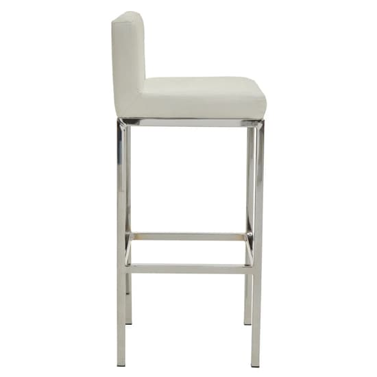 Baino White PU Leather Bar Chairs With Chrome Legs In A Pair_4