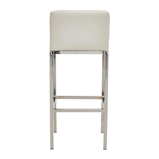 Baino White PU Leather Bar Chairs With Chrome Legs In A Pair_5