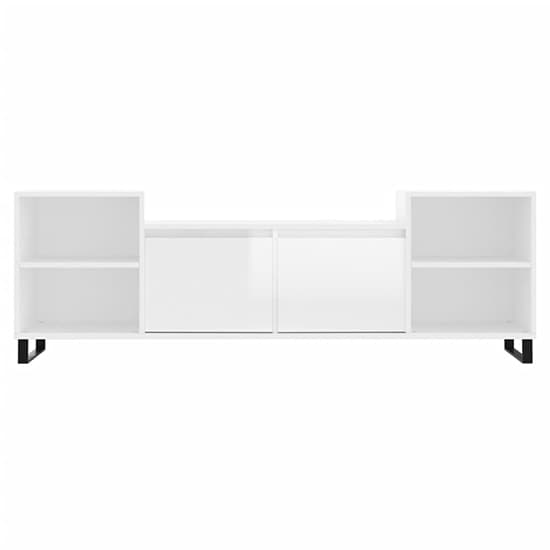 Bergen High Gloss TV Stand With 2 Doors 2 Shelves In White_3