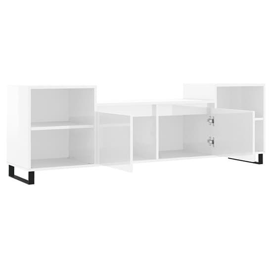 Bergen High Gloss TV Stand With 2 Doors 2 Shelves In White_4
