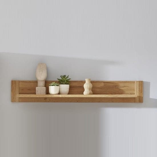 Berger Wooden Wall Mounted Display Shelf In Rustic Oak_1