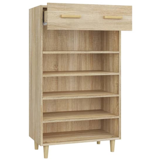 Beril Wooden Shoe Storage Cabinet With Drawer In Sonoma Oak_5