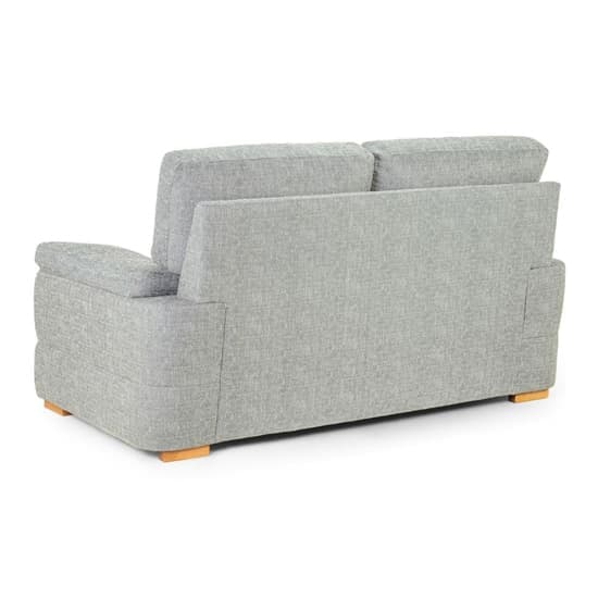 Berla Fabric 2 Seater Sofa With Wooden Legs In Silver_2