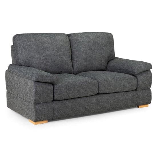 Berla Fabric 2 Seater Sofa With Wooden Legs In Slate_1