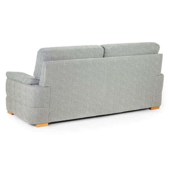 Berla Fabric 3 Seater Sofa With Wooden Legs In Silver_2