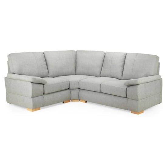 Berla Fabric Corner Sofa Left Hand With Wooden Legs In Silver_1