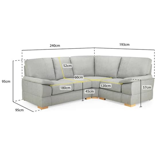 Berla Fabric Corner Sofa Right Hand With Wooden Legs In Silver_5