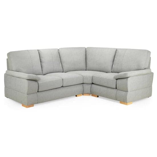Berla Fabric Corner Sofa Right Hand With Wooden Legs In Silver_1