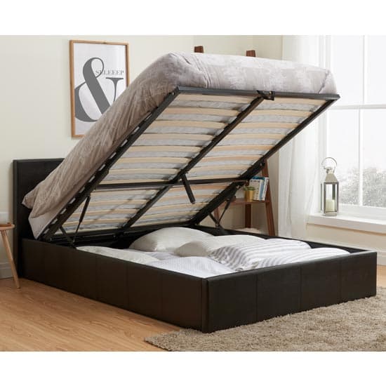 Berlin Fabric Ottoman King Size Bed In Brown Furniture in Fashion