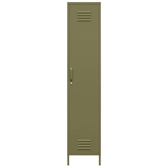 Berlin Metal Storage Cabinet Tall With 1 Door In Olive Green_3