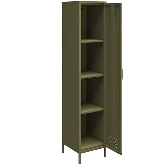 Berlin Metal Storage Cabinet Tall With 1 Door In Olive Green_4