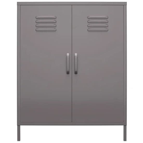 Berlin Metal Storage Cabinet Tall In 2 Doors In Grey_3