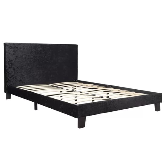 Berlins Fabric Double Bed In Black Crushed Velvet_3