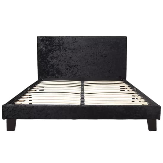 Berlins Fabric Double Bed In Black Crushed Velvet_4