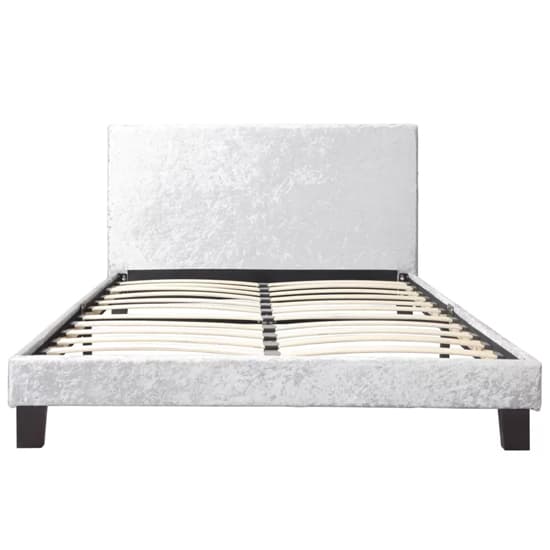 Berlins Fabric King Size Bed In Steel Crushed Velvet_4