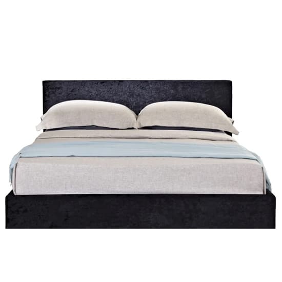 Berlins Fabric Ottoman Double Bed In Black Crushed Velvet_5