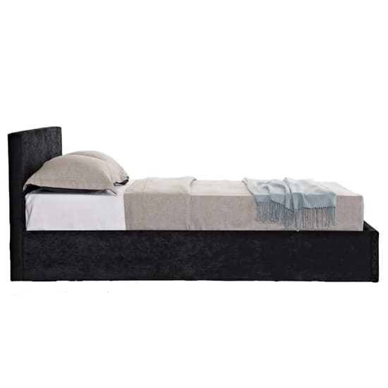 Berlins Fabric Ottoman Double Bed In Black Crushed Velvet_6