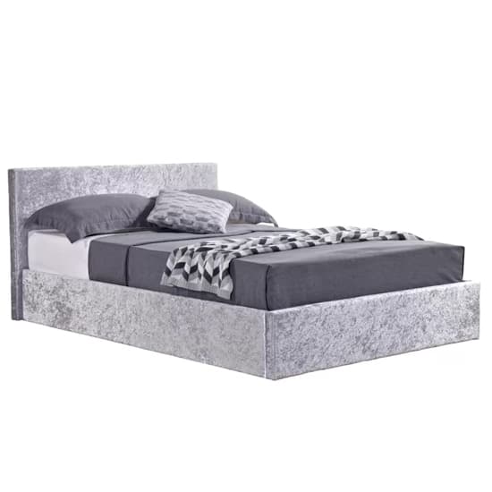 Berlins Fabric Ottoman King Size Bed In Steel Crushed Velvet_3