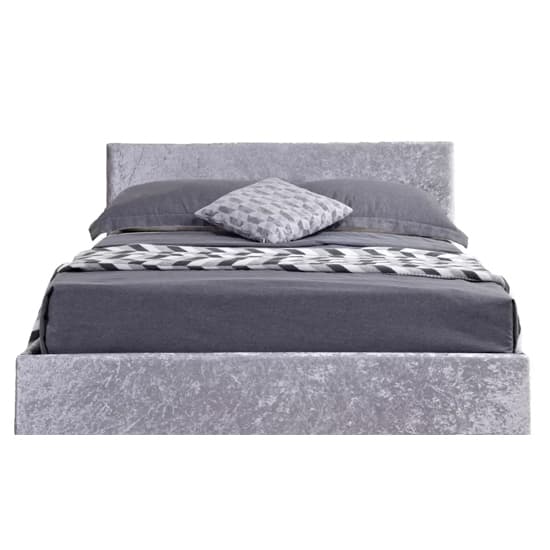 Berlins Fabric Ottoman King Size Bed In Steel Crushed Velvet_6
