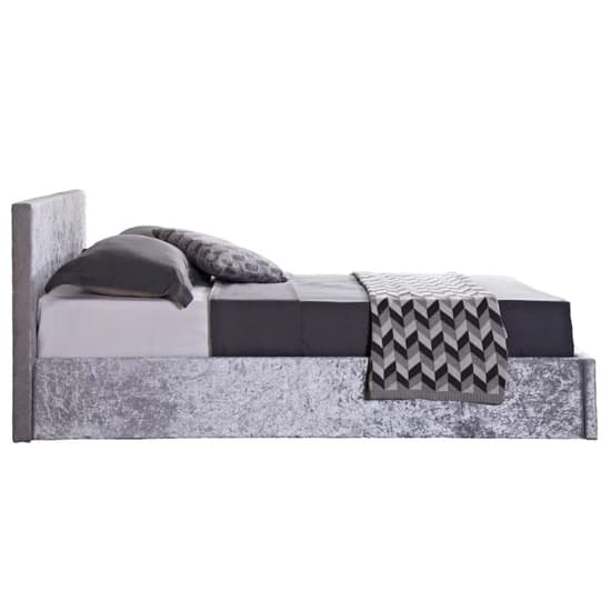 Berlins Fabric Ottoman Small Double Bed In Steel Crushed Velvet_5