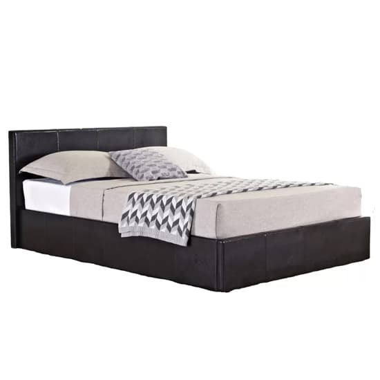 Berlins Faux Leather Ottoman Double Bed In Brown_3