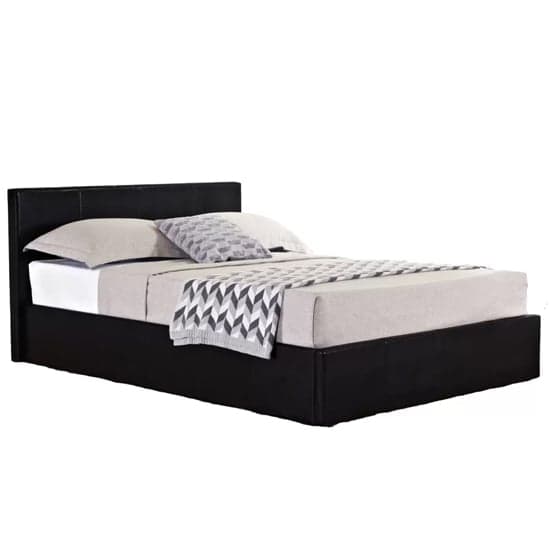Berlins Faux Leather Ottoman King Size Bed In Black_3