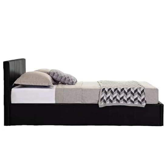 Berlins Faux Leather Ottoman King Size Bed In Black_5