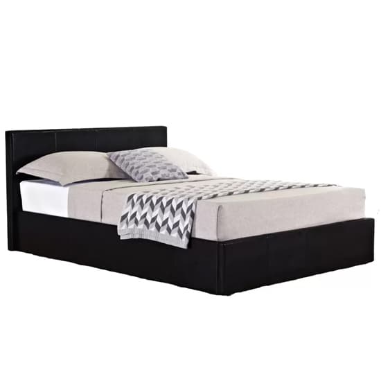 Berlins Faux Leather Ottoman Small Double Bed In Black_3