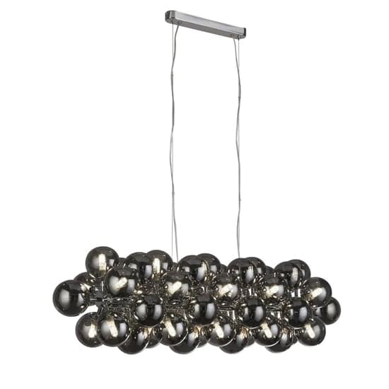 Berry 25 Lights Smoked Glass Ceiling Pendant Light In Chrome_1