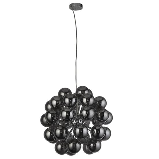 Berry 27 Lights Smoked Glass Ceiling Pendant Light In Chrome_2