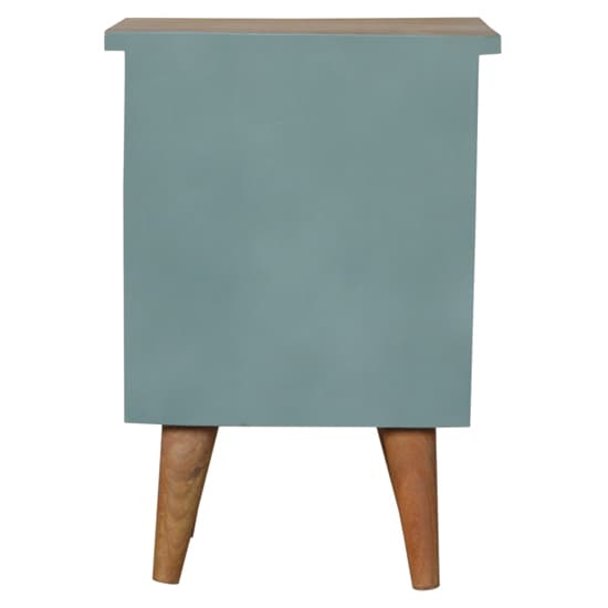 Berth Wooden Bedside Cabinet In Green Hand Painted And Oak_4