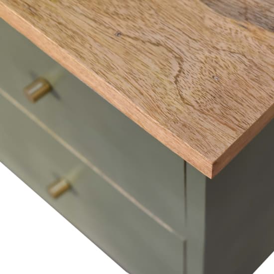 Berth Wooden Bedside Cabinet In Olive Green Painted And Oak_3