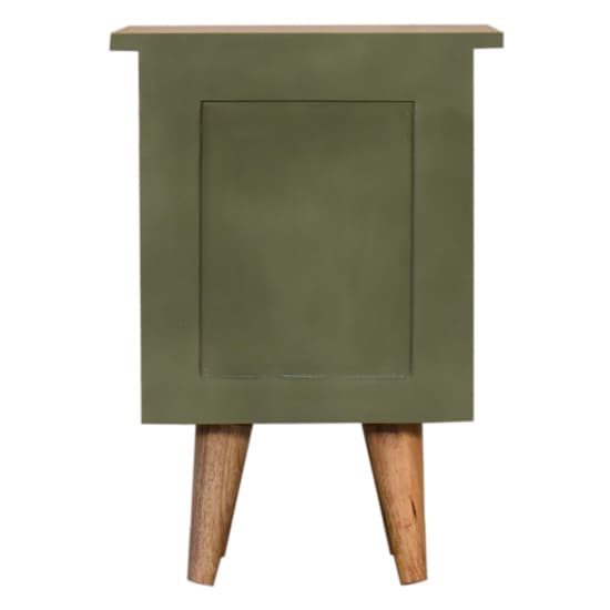 Berth Wooden Bedside Cabinet In Olive Green Painted And Oak_5