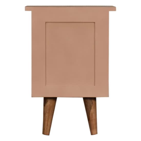 Berth Wooden Bedside Cabinet In Pink Painted And Oak_5