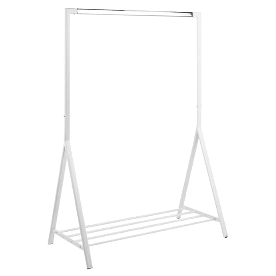 Beryl Metal Clothes Rack In White And Chrome_2