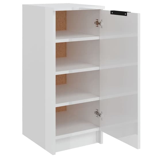 Betsi High Gloss Shoe Storage Cabinet With 1 Door In White_4