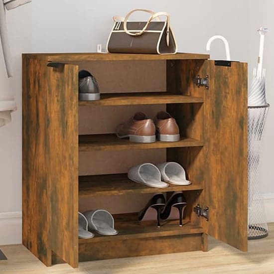 Betsi Wooden Shoe Storage Cabinet With 2 Doors In Smoked Oak_2