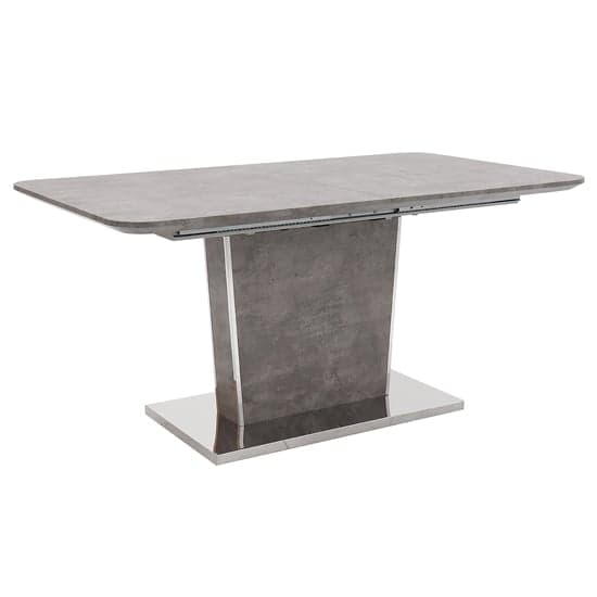 Bette Large Wooden Extending Dining Table In Concrete Effect