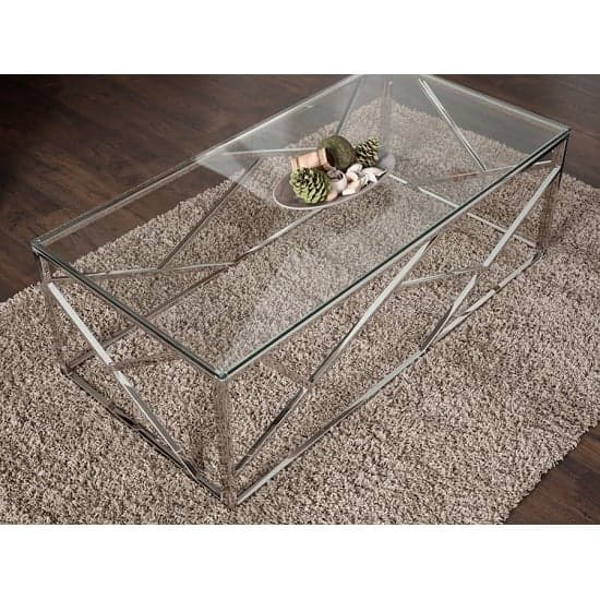 Betty Glass Coffee Table With Polished Stainless Steel Base_7