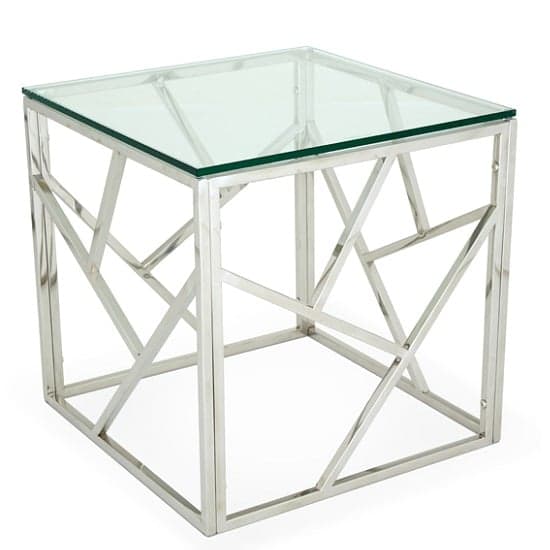 Betty Glass Lamp Table With Polished Stainless Steel Base_1