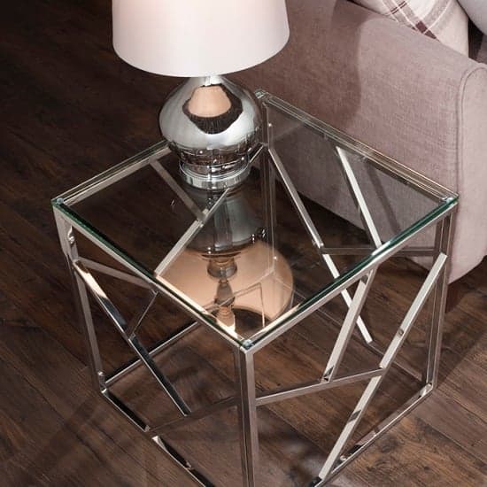 Betty Glass Lamp Table With Polished Stainless Steel Base_2