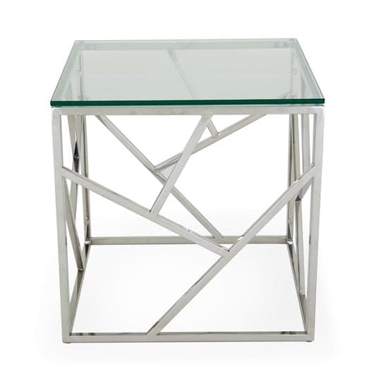 Betty Glass Lamp Table With Polished Stainless Steel Base_4