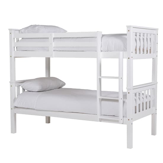 Beverley Wooden Single Bunk Bed In White_1