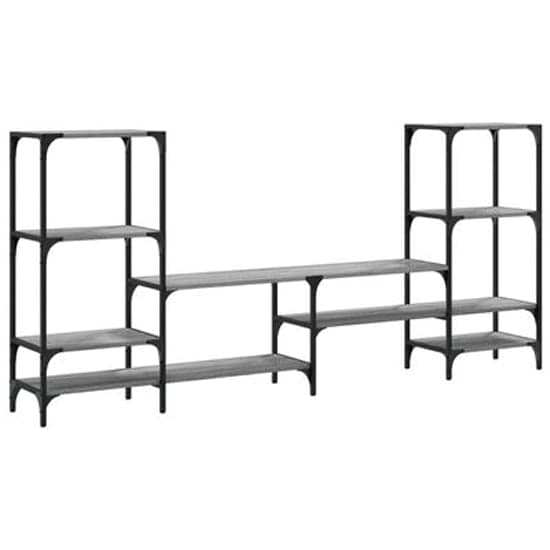Beverley Wooden TV Stand With 8 Shelves In Grey Sonoma Oak_2
