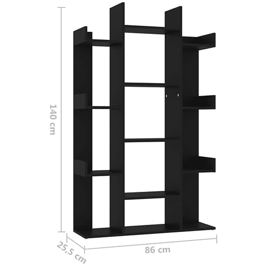 Bevin Wooden Bookcase With 13 Shelves In Black_5