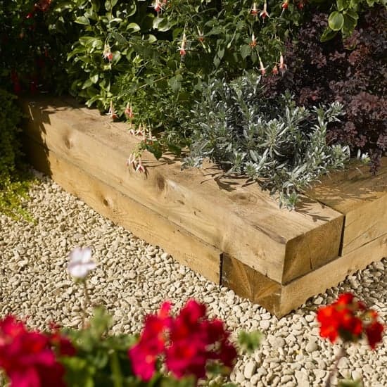 Bexa Set Of 2 Wooden 0.9m Sleepers Blocks In Natural Timber_4